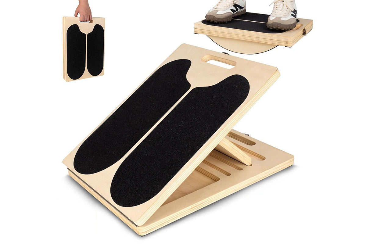 5 Angle Adjustable Calf Stretcher Slant Board Wood Balance Board for Home Gym