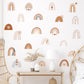 2Pcs Boho Rainbow Clouds Removable Wall Decals Stickers