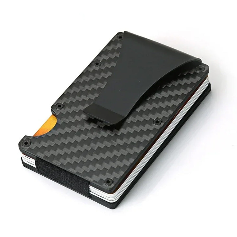 RFID Blocking Carbon Fiber Card Holder Slim Wallet for Men with Anti-Theft Protection