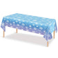 3Pcs Christmas Snowflake Tablecloth Winter Wonderland Table Cover