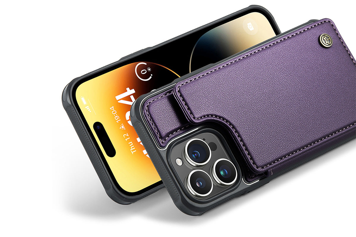 Wallet Case for iPhone 16 Pro Max iPhone16Pro Max 16Pro with Card Holder and RFID Blocking-Purple