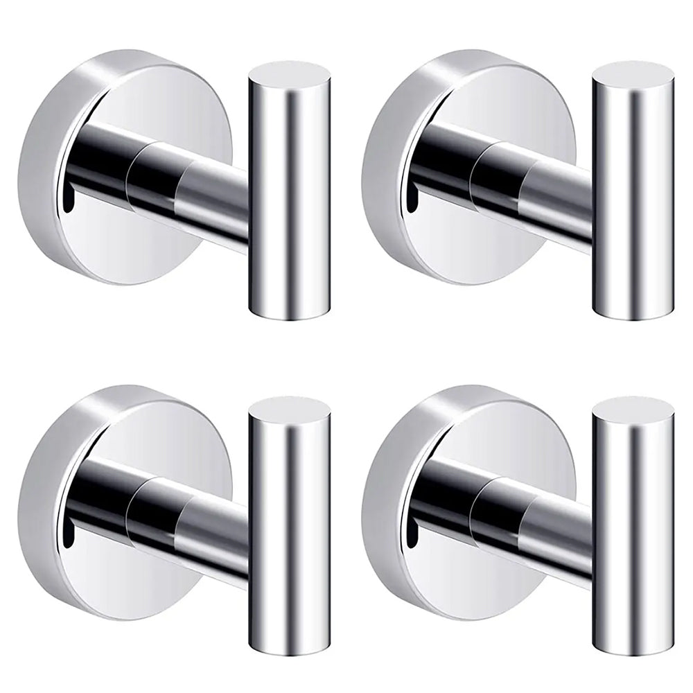 4Pcs Stainless Steel Wall Mounted Bathroom Towel Robe Hook