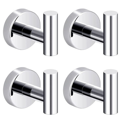 4Pcs Stainless Steel Wall Mounted Bathroom Towel Robe Hook