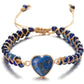 Handmade Natural Stone Beaded Bracelet Adjustable Woven Bangle for Women Jewelry
