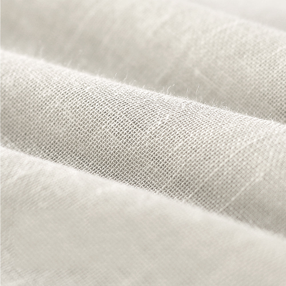 2Pcs Linen Sheer Curtains Living Room Privacy Draperies-Beige