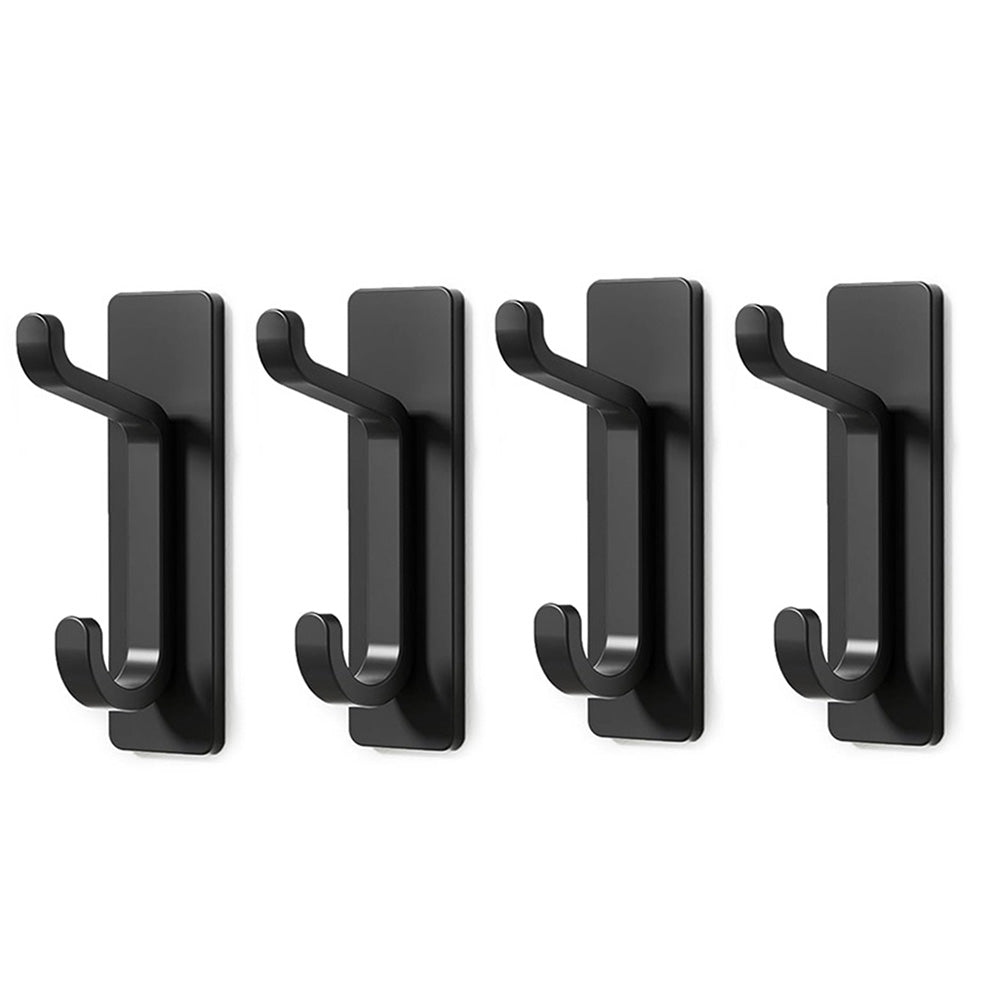 4 Pack Stainless Steel Double Adhesive Hooks with 3kg Capacity