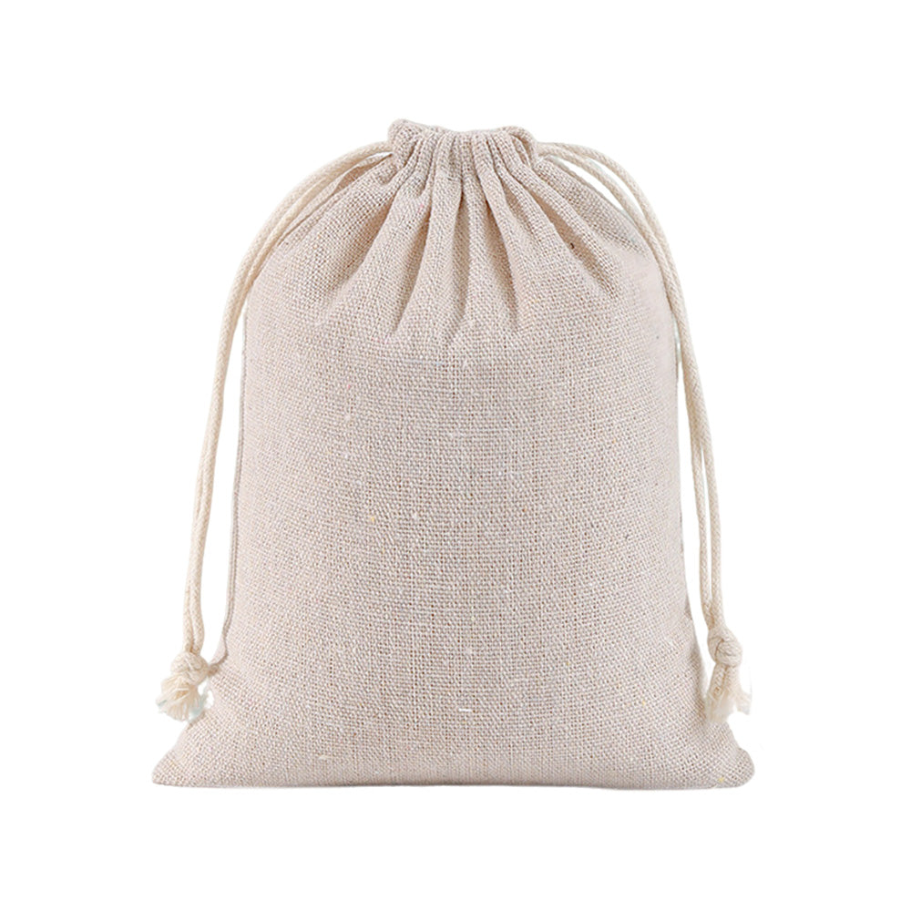 10 Pack Cotton Linen Drawstring Storage and Gift Bags in 2 Sizes