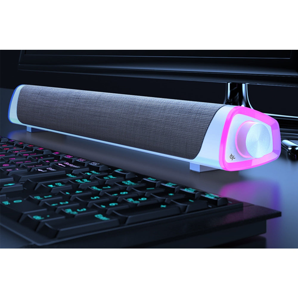 Bluetooth Computer Speakers with Colorful LED Lights for Desktop Monitor