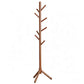 Solid Wood Freestanding Coat Rack with 8 Hooks Tripod Base for Bedroom Entryway