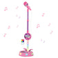 Adjustable Karaoke Microphone Toy with Stand and Flashing Lights for Youngsters
