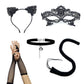 Black Cat Costume Set for Women-Queen Crown Pattern