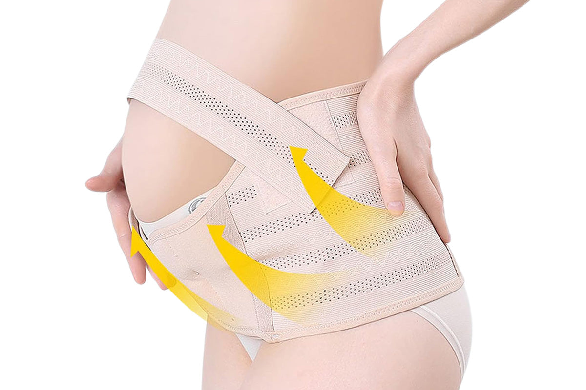 Maternity Belly Support Belt for Pregnancy with Adjustable Abdominal Support-Beige