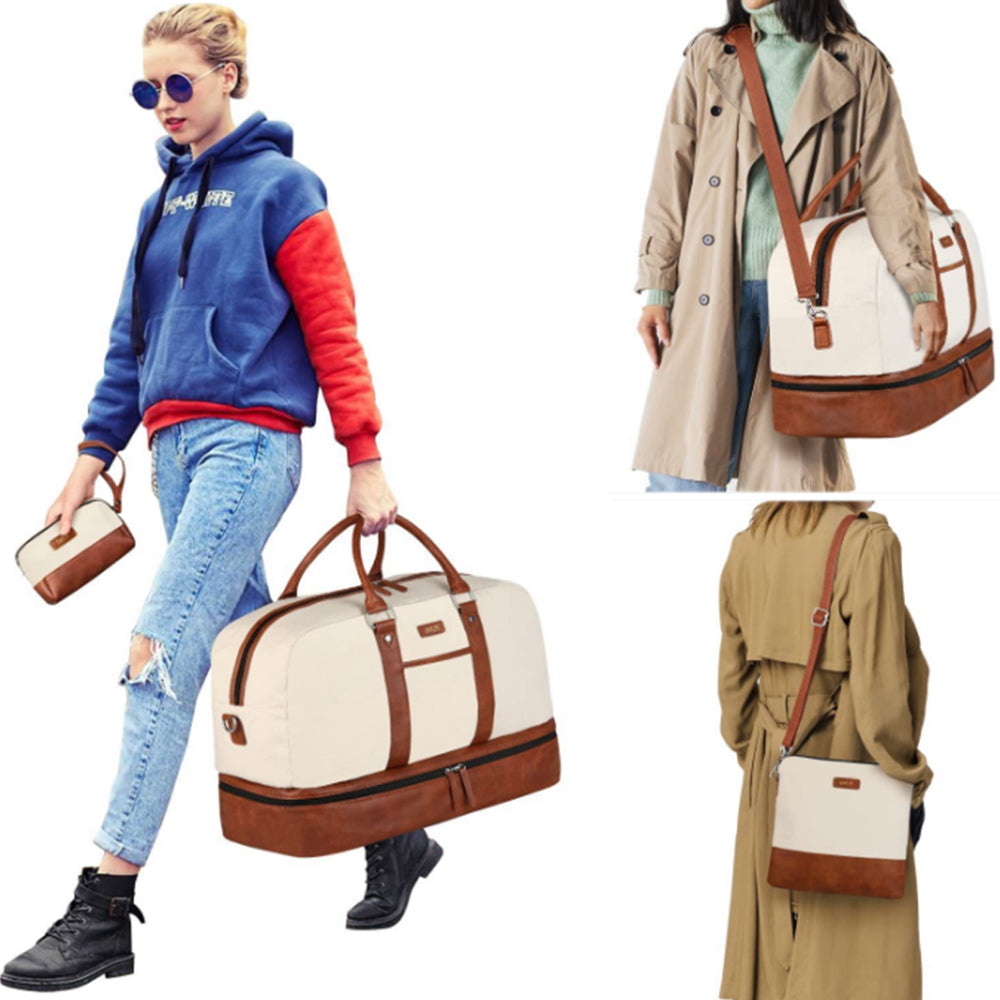 3Pcs Set Carry-On Travel Duffel Bag Crossbody Bag for Women
