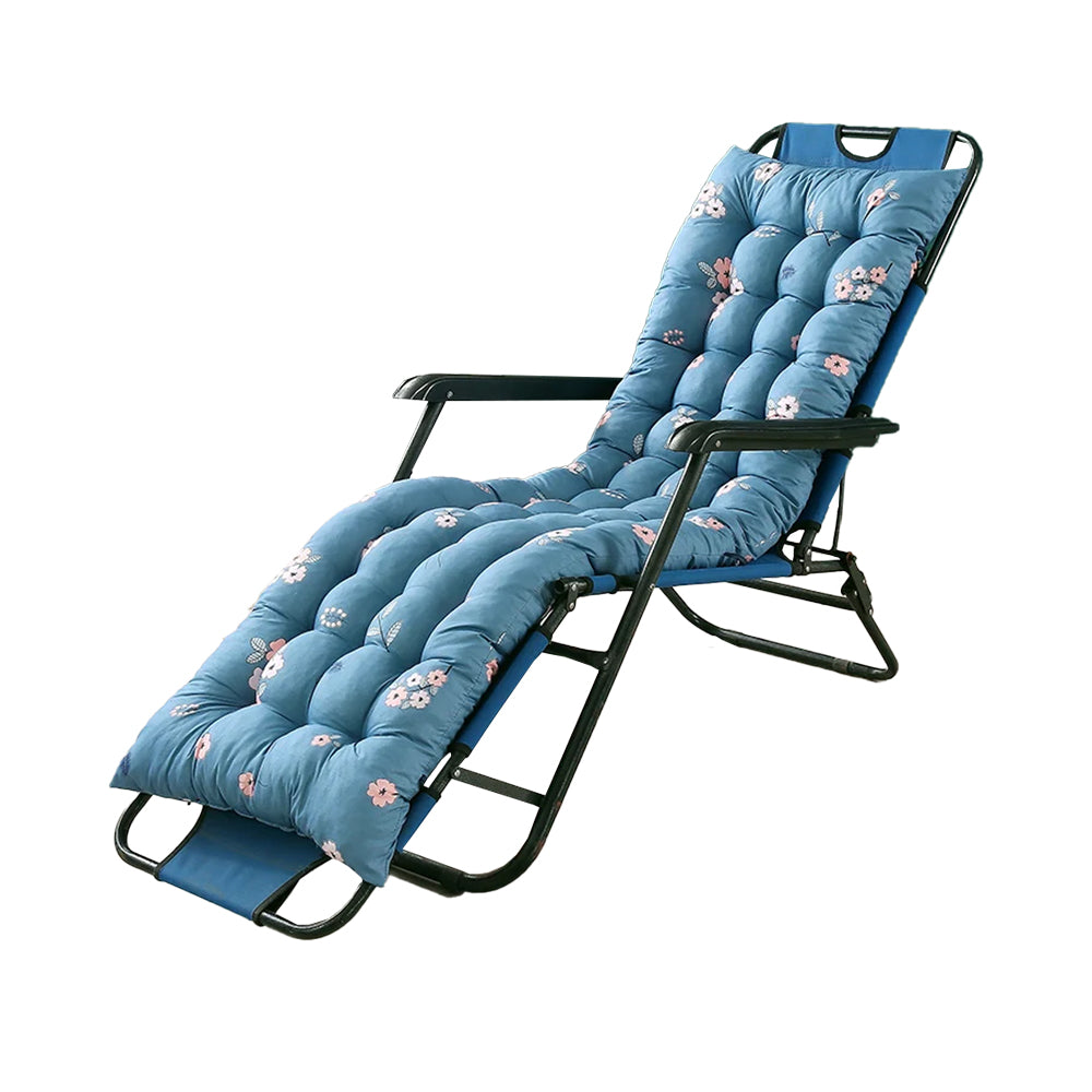 Floral Printed Lounger Chair Cushion with Anti-slip Ties