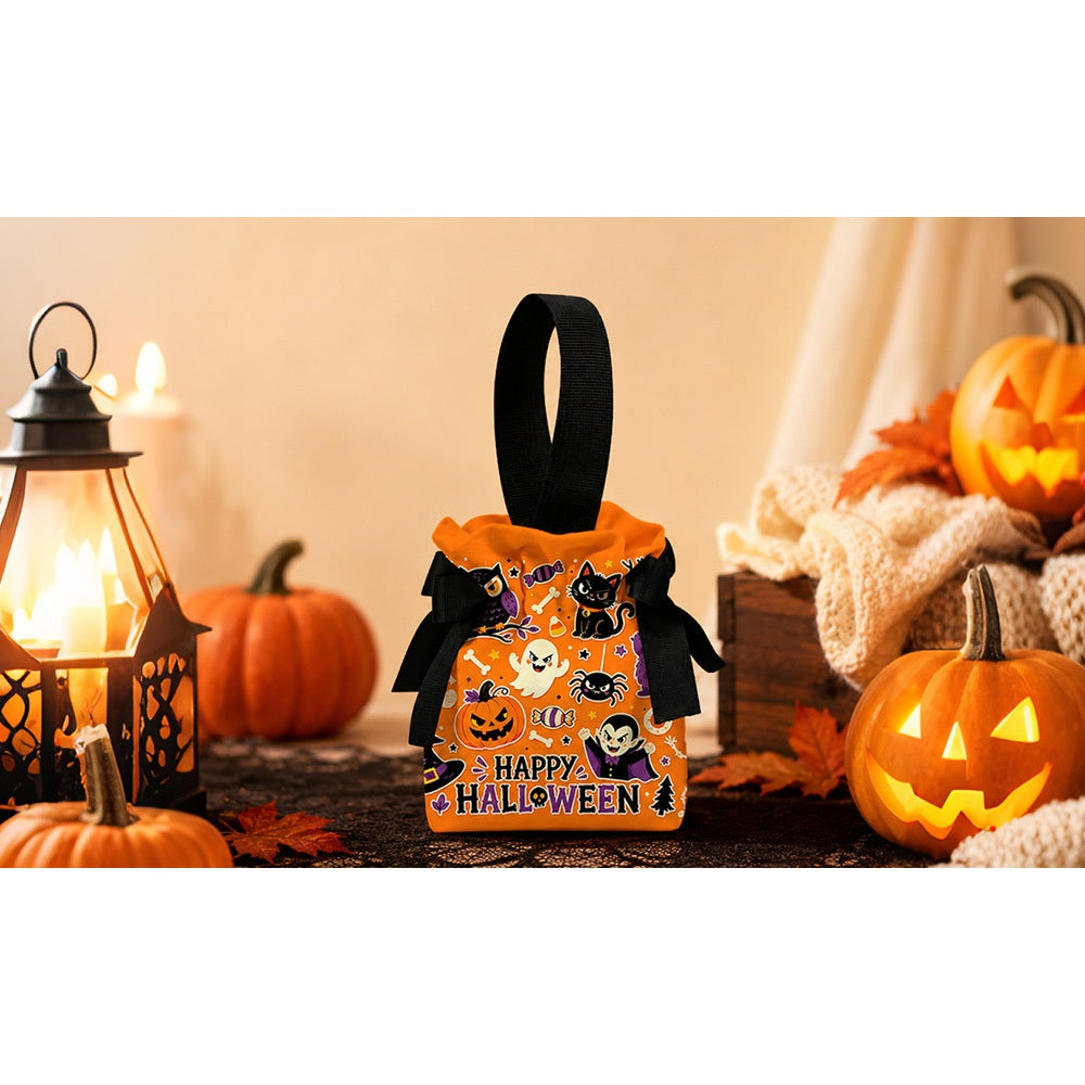 5 PCS Halloween Pumpkin Canvas Candy Gift Bags