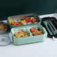 Bento Box Stackable 3-Compartment Lunch Containers With Dinnerware And Seal Cover