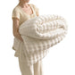 Bubble Fleece Blanket Soft Textured Throw for Sofa Bed Home Decor-White