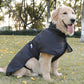 Waterproof Dog Jacket Winter Coat with Buckle and Reflective Strips-Black