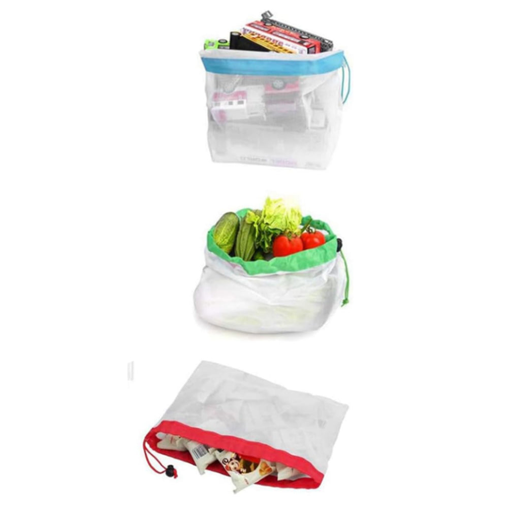 12Pcs Reusable Produce Mesh Bags for Fruit and Vegetable
