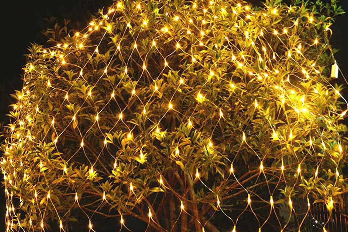 Outdoor Christmas Net Lights LED String Lights for Holiday Wedding Party Garden Decoration-Warm White