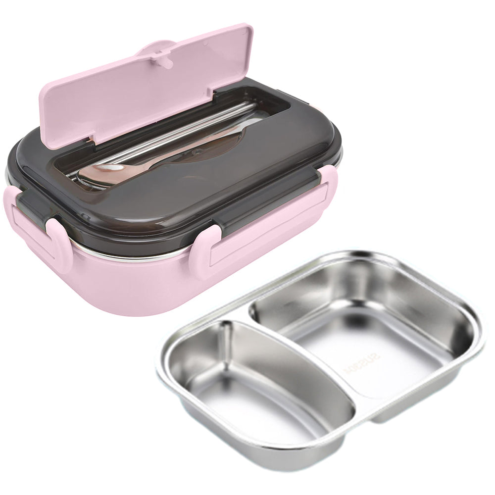 304 Stainless Steel 2-Grid Insulated Bento Lunch Box with Compartments