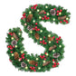 270cm Christmas Garland with Warm White LED Lights for Home Outdoor Fireplace Mantle Porch