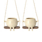 2Pcs Swing Face Planter Pot Hanging Resin Head Succulent Creative Flower Pot