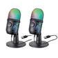 2Pcs USB Gaming Live Microphone with RGB Luminous