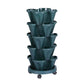 5 Tier Vertical Garden Strawberry Stackable Planter with Drainage and Casters