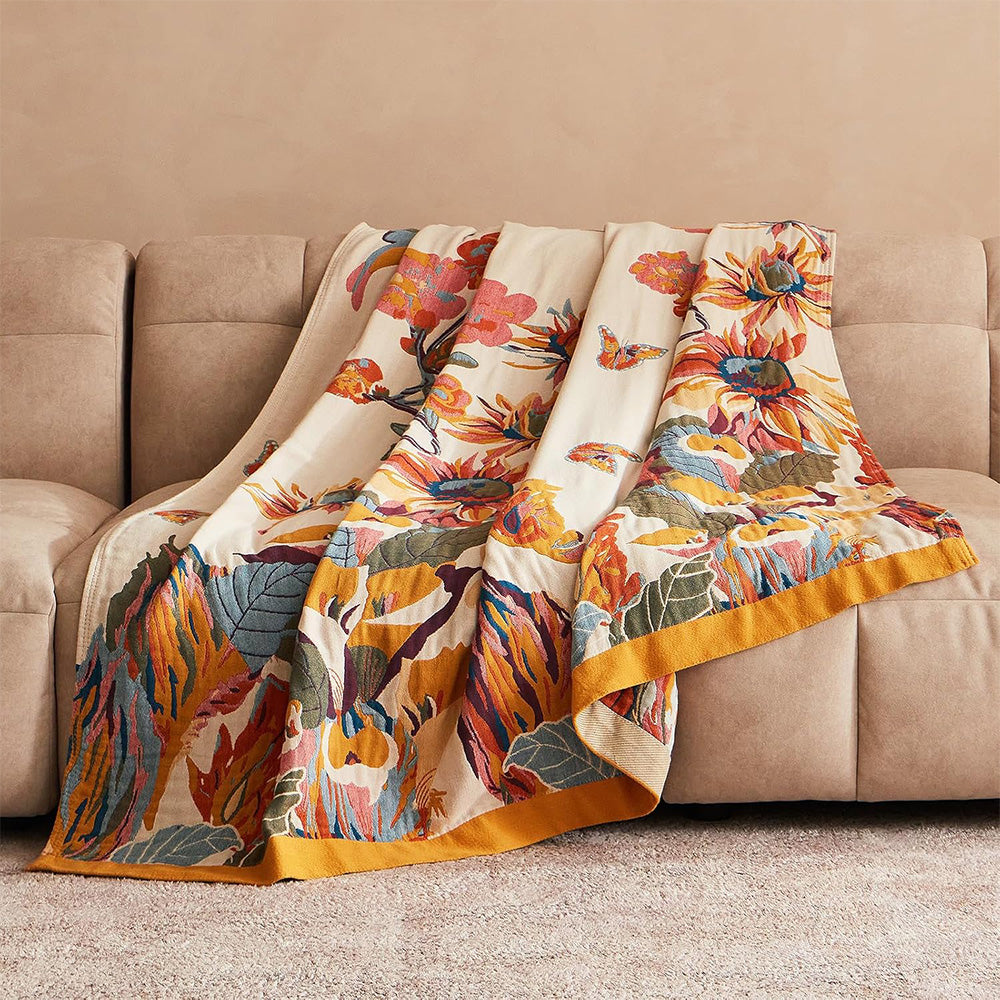 150cmx200cm Boho Throw Blanket with Double- Sided Printing for Bed Sofa Couch Chair