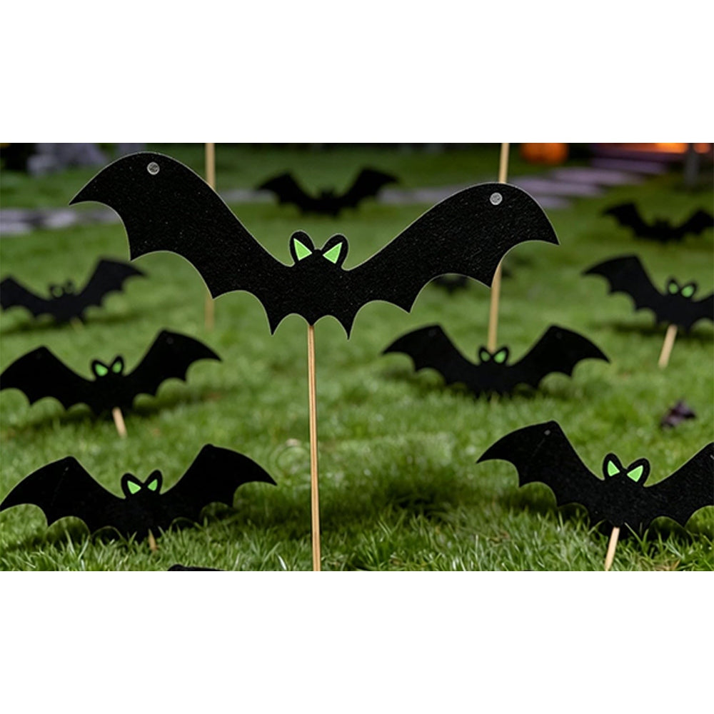12PCS Halloween Bat Garden Stakes