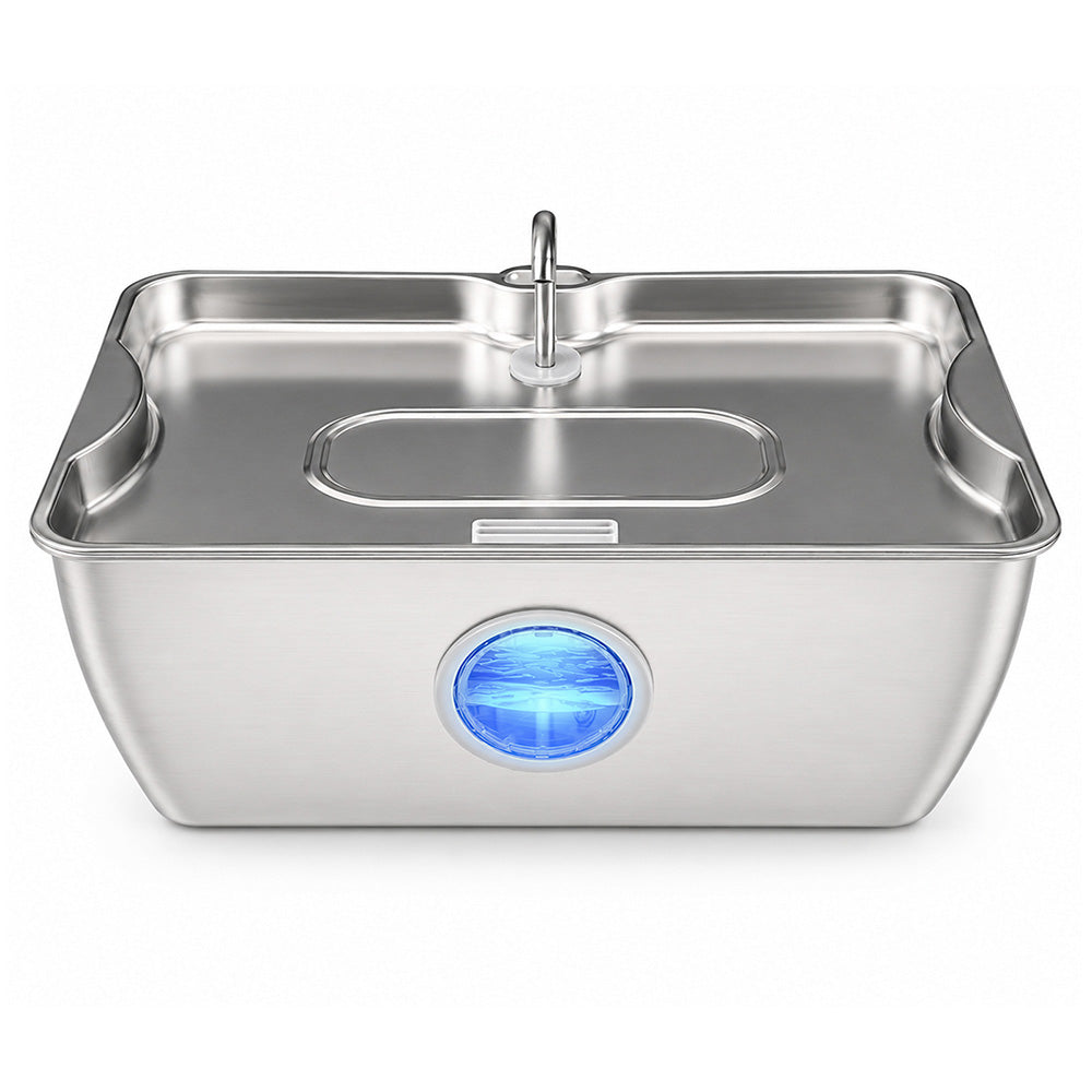12L Stainless Steel Pet Water Fountain for Large Dogs Multi Pet Quiet Pump