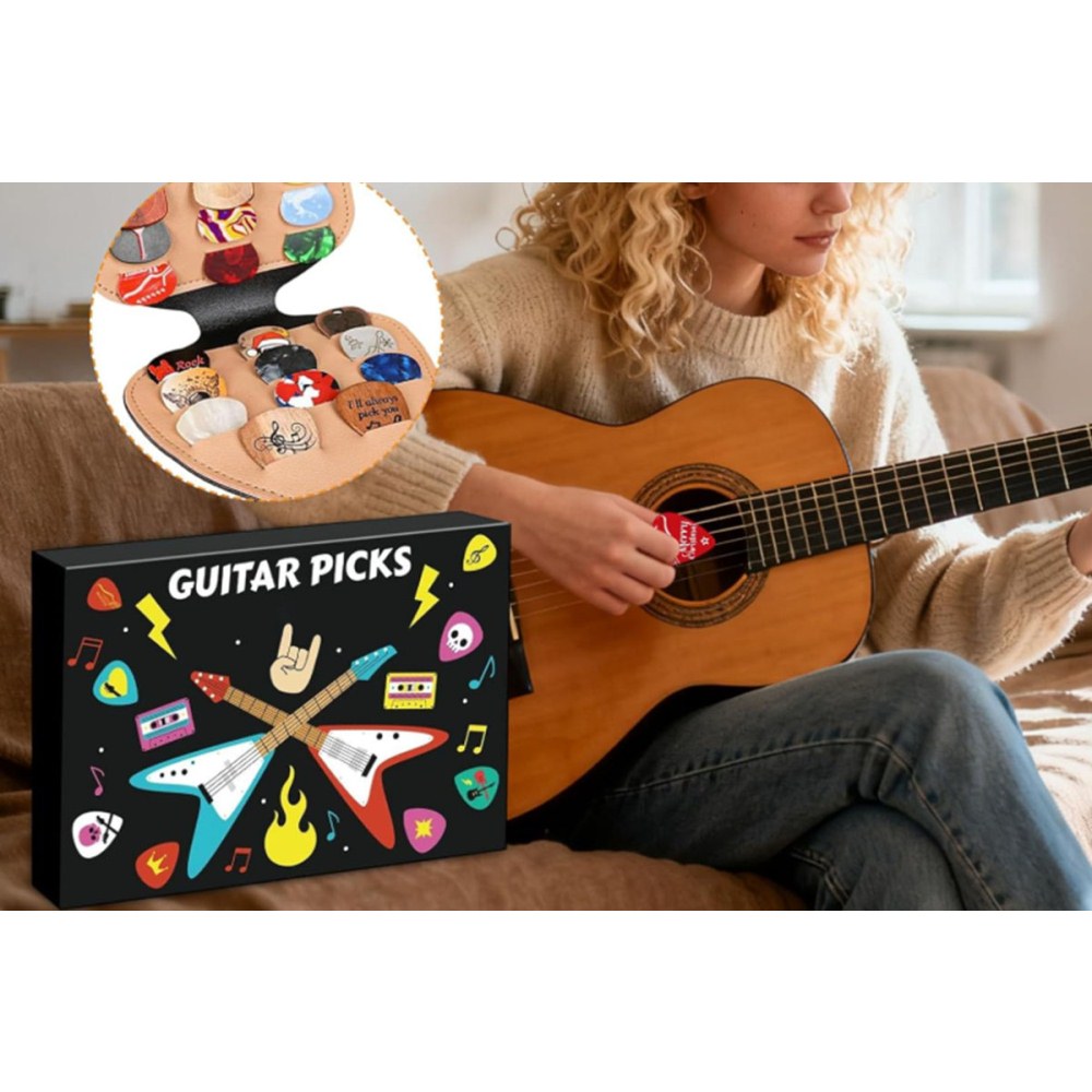 Advent Calendar Christmas Gift Guitar Picks for Guitar Bass Ukulele Players