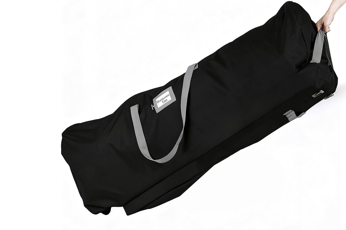 Handy Laundry Rolling Christmas Tree Storage Bag With Handle For Easy Transport-Black