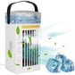 Portable Mini Dual Fan Air Cooler with LED Light and USB Power