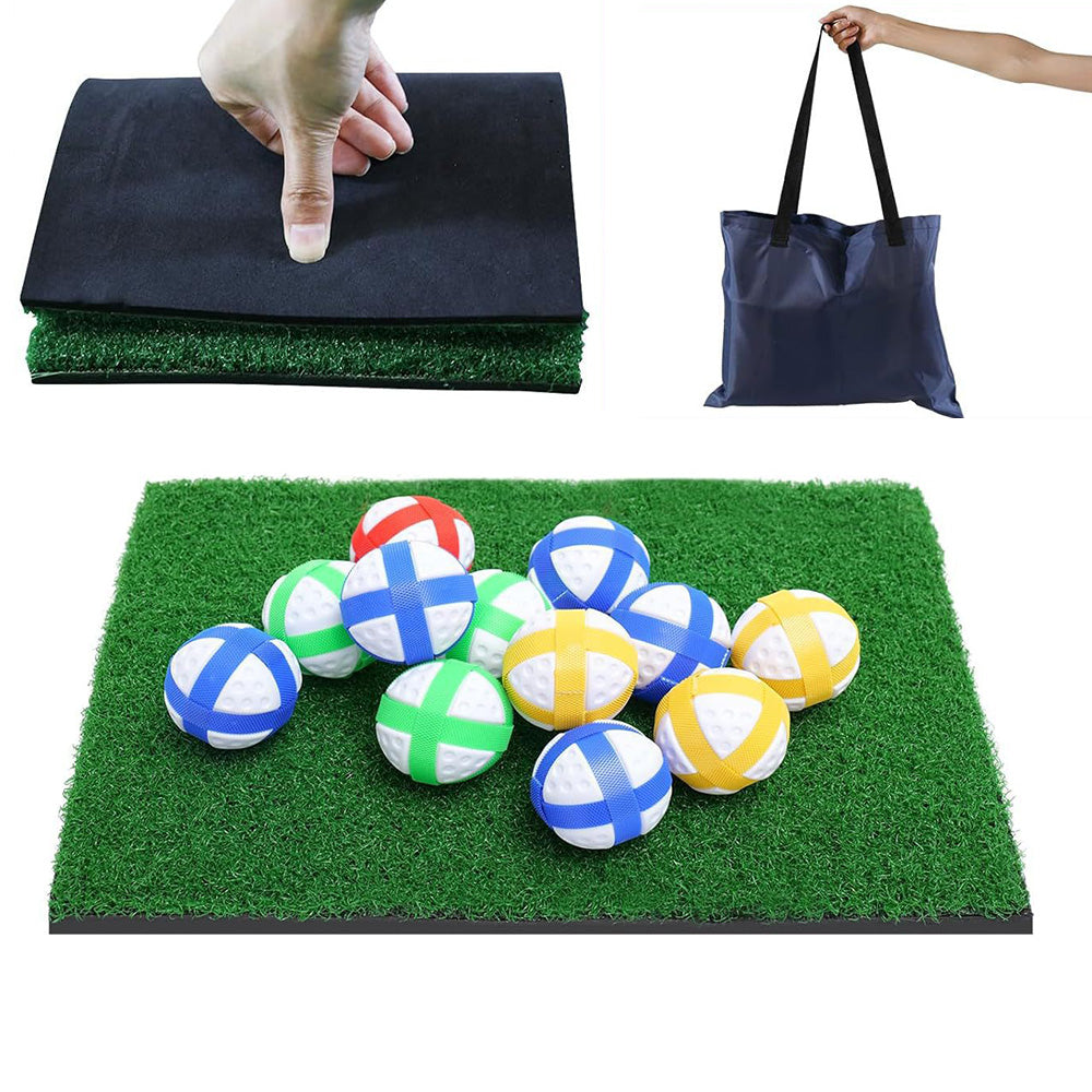 Double-Sided Golf Chipping Practice Mat for Indoor and Outdoor Use