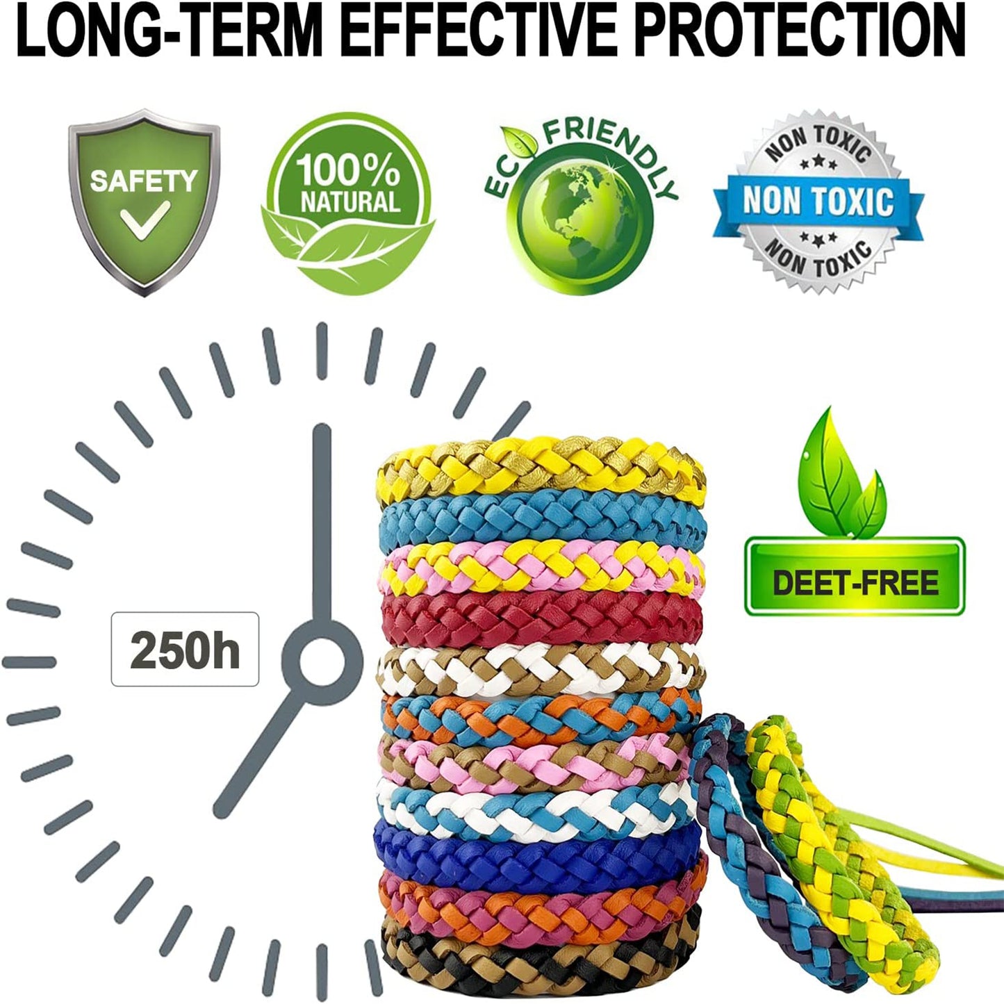 12 Pack PU Leather Mosquito Repellent Bracelets