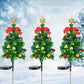 2Pcs Solar Christmas Tree 75cm Stake Light Outdoor Decoration