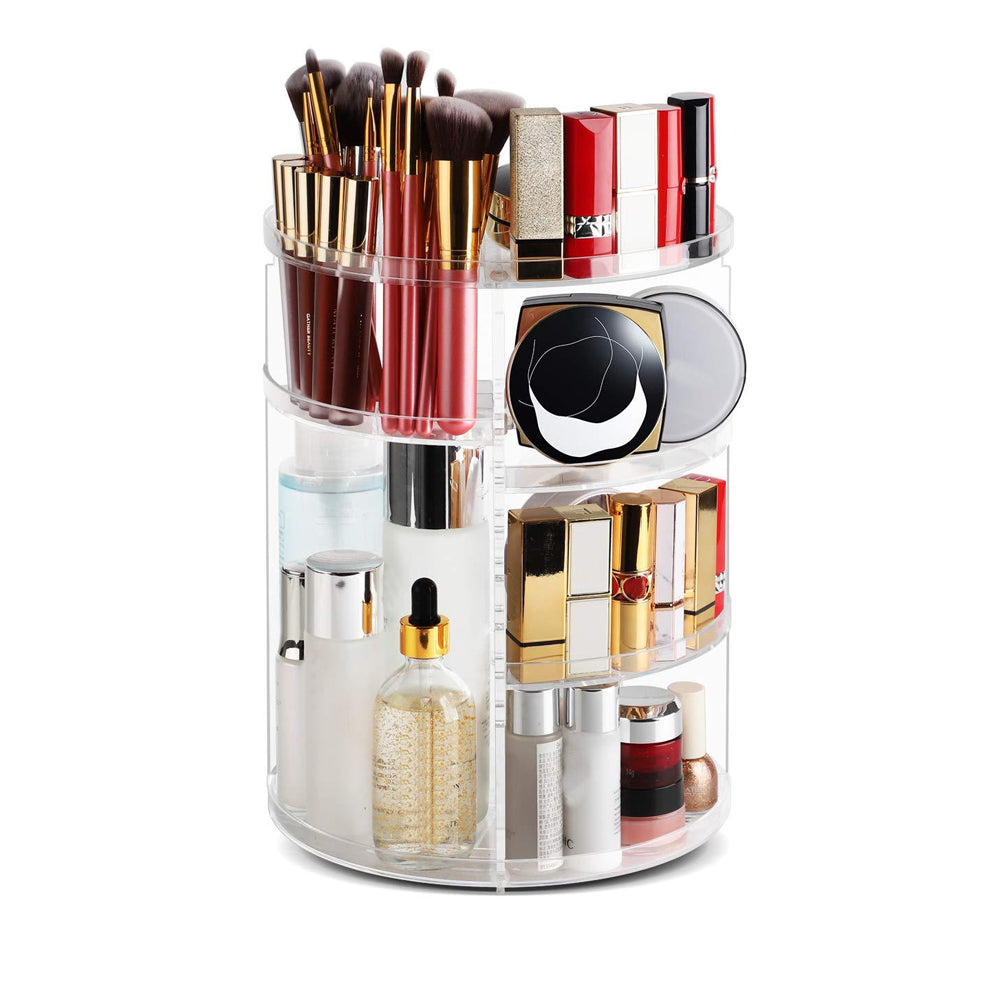 360 Degree Rotating Makeup Organizer Box Cosmetic Storage