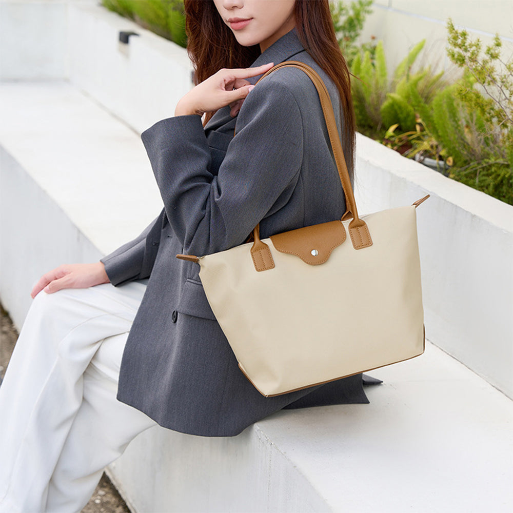 Stylish Waterproof PU Tote Bag for Women Shoulder Handbag with Top Handle