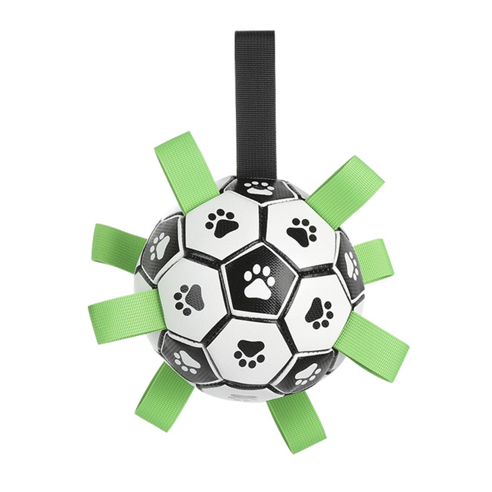 Interactive Dog Soccer Ball Toy with Handles for Training and Water Play 24cm