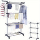 4 Tier Foldable Clothes Drying Rack with Wheels and Storage Hooks