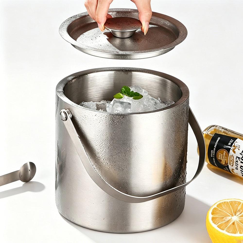 3.0L Stainless Steel Ice Bucket Bar Bucket for Wine Beer Champagne