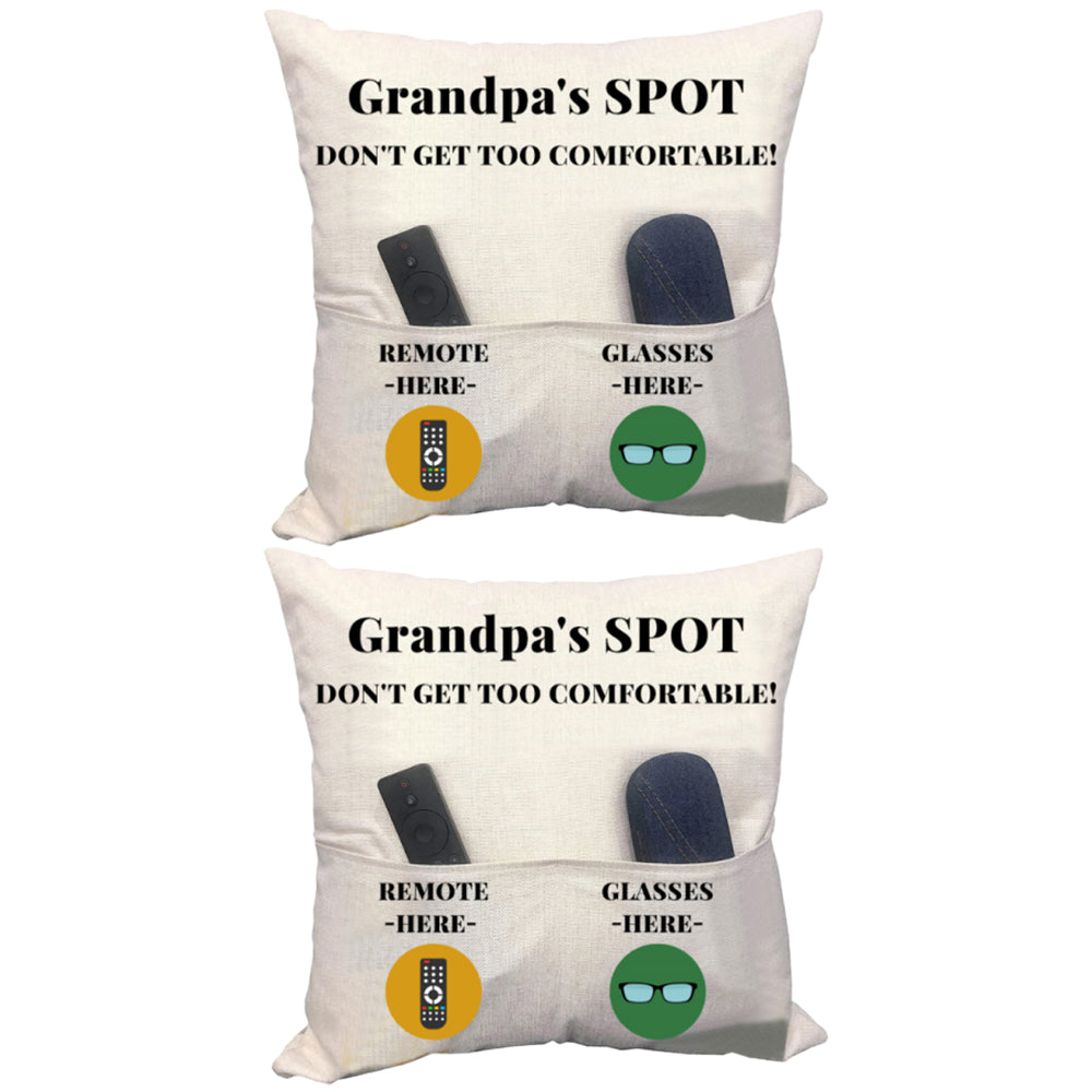 2Pcs Pillowcase with 2-Pocket for Sofa Home Decoration