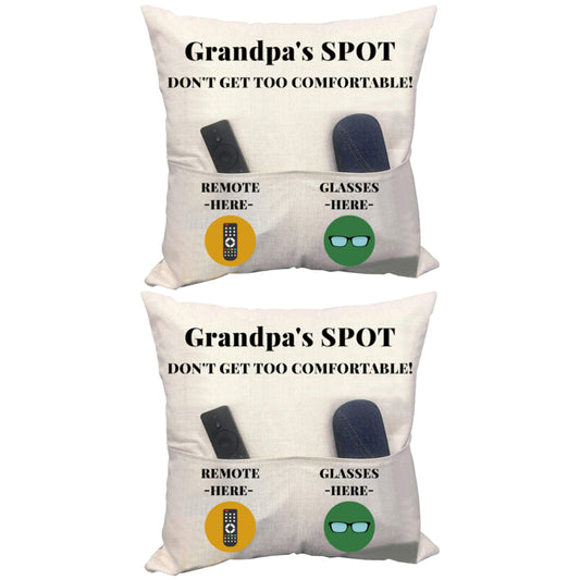 2Pcs Pillowcase with 2-Pocket for Sofa Home Decoration