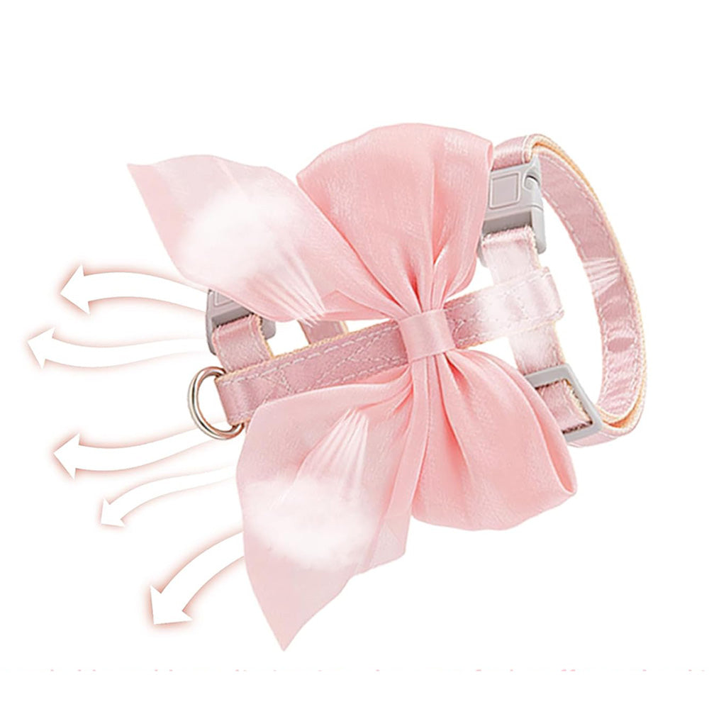 Adjustable Anti Escape Cat Harness Leash with Large Bow