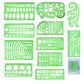 11PCS Plastic Geometric Drawing Templates Set DIY Drafting Stencils Measuring Tools