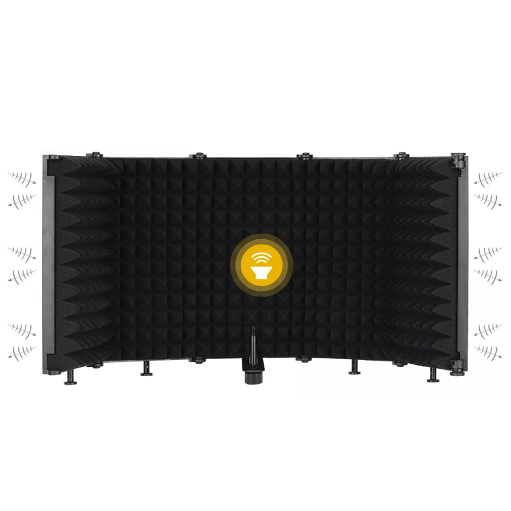 5 Panel Microphone Isolation Shield Vocal Booth Recording Sound Absorbing Foams
