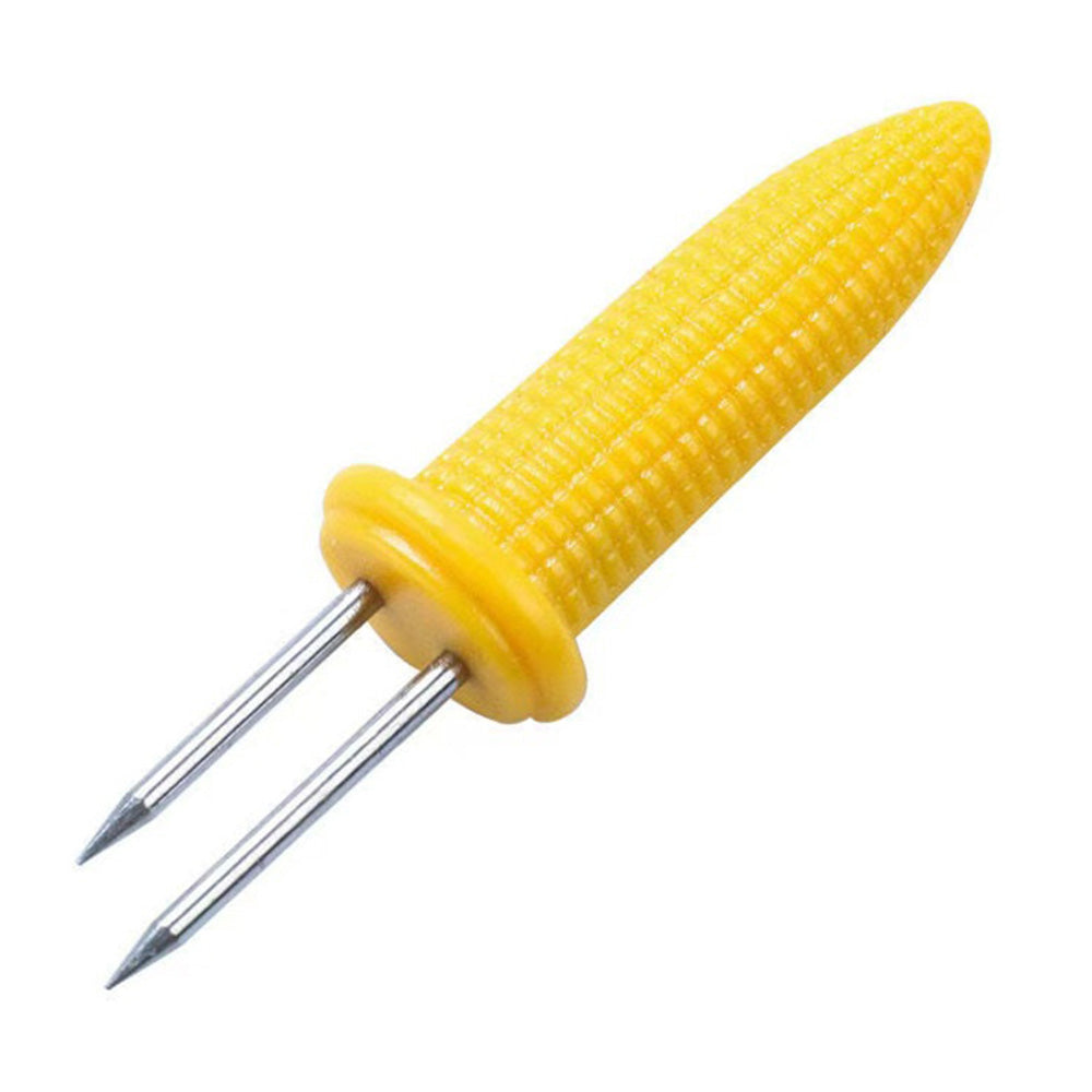 10 PCS Stainless Steel Corn Holders with Kernel Design Grip for BBQ