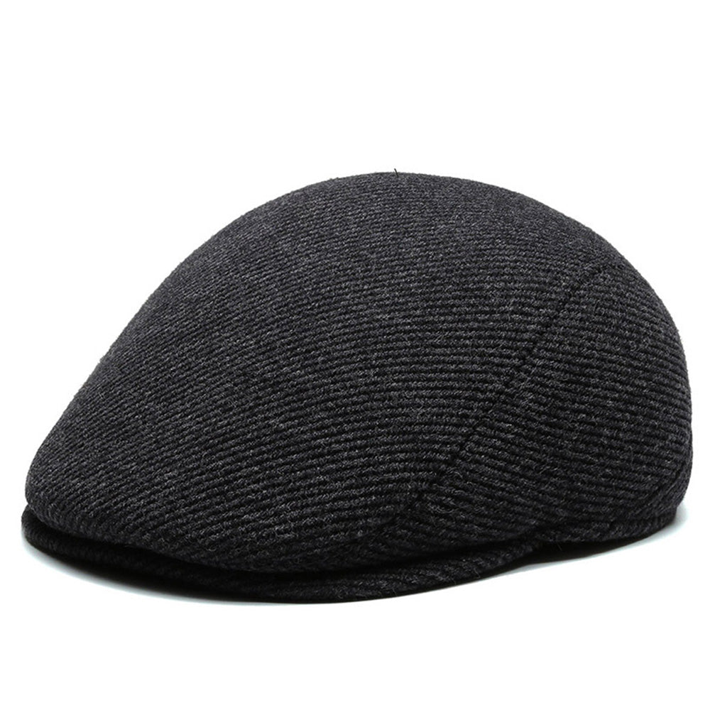 Men’s Woolen Hat Flat Cap Retro Fashion Cap Golf Driving Beret Hat
